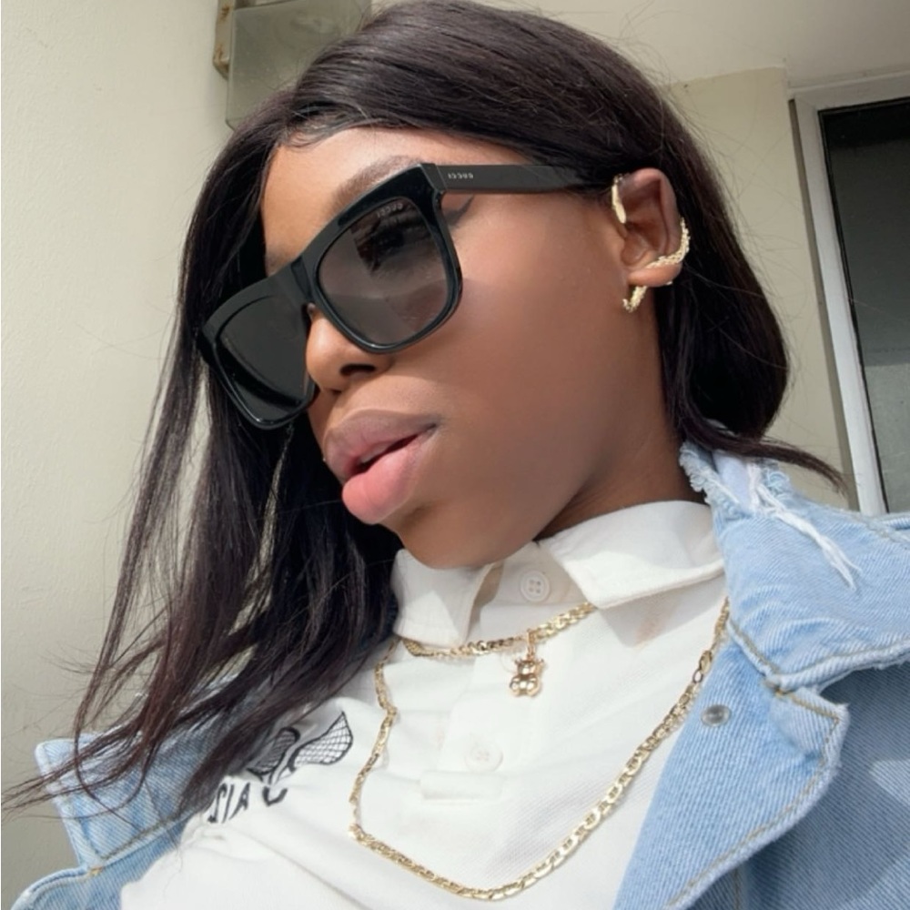 💯 - New Authentic Gucci Grey Rectangular Sunglasses GG0158SN 001